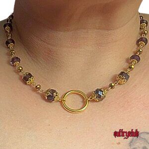 Luxury Crystal Eternity Captive Collar Daytime Submissive O Ring Choker